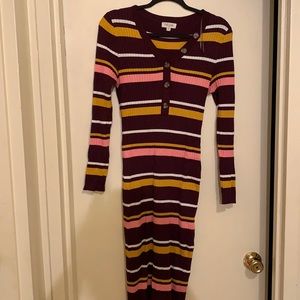 New striped body-con dress